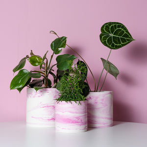 Pink Marble Pot (size M)
